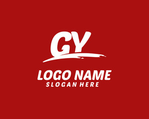 GY Initial with splash logo vector