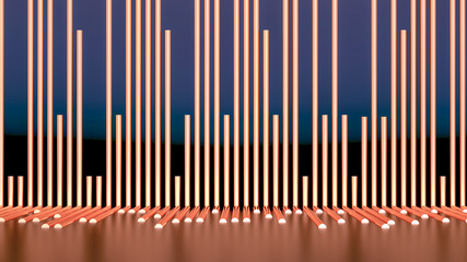 Golden wave background. 3d illustration, 3d rendering.