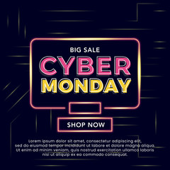 Modern Cyber monday sale template banner