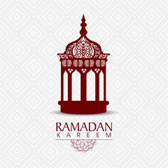 Obraz na płótnie Canvas Greeting Card with Arabic Lamp for Ramadan Kareem.