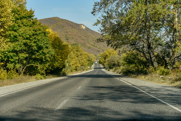Road and nature view from Tbilisi to Kazbegi by private car