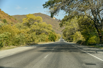 Road and nature view from Tbilisi to Kazbegi by private car