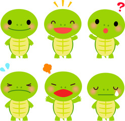 かわいいカメの喜怒哀楽イラストセット