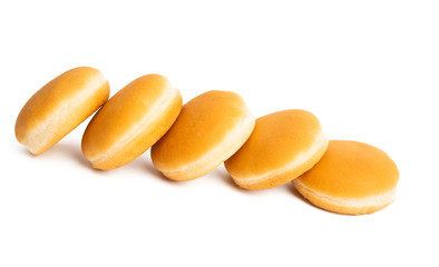 hamburger buns isolated