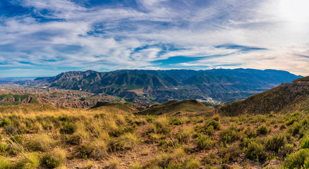 Fototapeta na wymiar Andarax Valley with Sierra Gador in the background