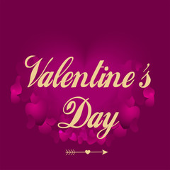 Greeting card with Hearts for Valentine's day Celebration.