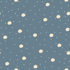 Seamless Pattern with big bubbles on pastel blue