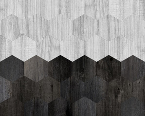 White hexagonal parquet floor. Wood texture for background.