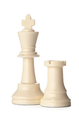 White chess piece isolated on white background