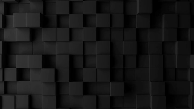 Beautiful Abstract Cubes Looped 3d Animation. Dark Wall Moving