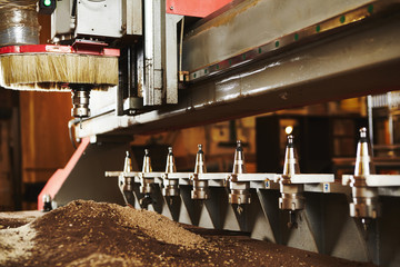 Cnc wood cutting cutter, machine with numerical control.