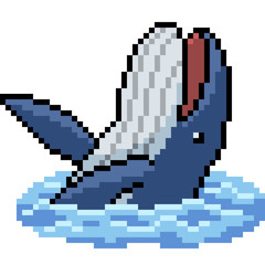 vector pixel art whale