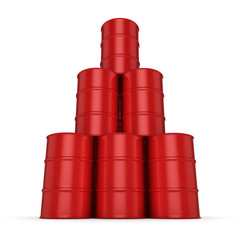 3D rendering red barrels