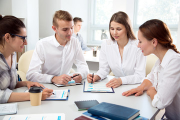Group of business people at a meeting