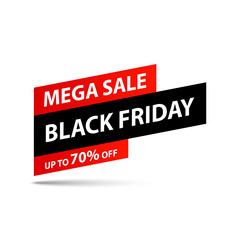 Black Friday Sale tag. Special offer, big sale, discount, best price, mega sale banner. Shop or online shopping. Sticker, badge, coupon, store. Vector Illustration.