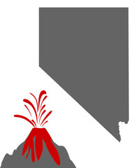 Karte von Nevada mit Vulkan