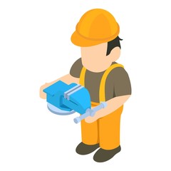 Machine operator icon. Isometric illustration of machine operator vector icon for web