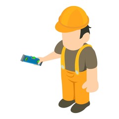 Builder icon. Isometric illustration of builder vector icon for web