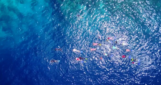 People Swimming in the ocean in the Caribbean