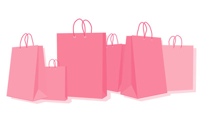 colorful shopping bags isolated on white background