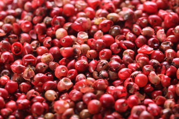 close up on pink pepper berries