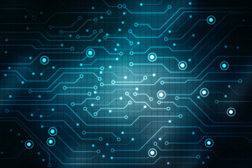 2d illustration Abstract futuristic electronic circuit technology background