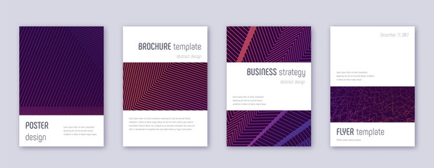 Minimalistic brochure design template set. Violet 