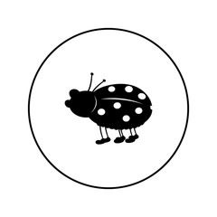 ladybug - vector logo icon for web. black on white. Minimalistic cartoon style.