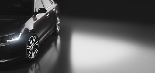 New car, sedan type in modern style. 3D illustration © Photocreo Bednarek
