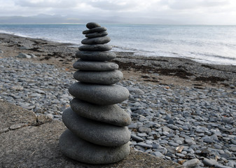Stack of pebbles on beach