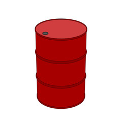 Oil barrel. Isolated on white background. Vector outline illustration.