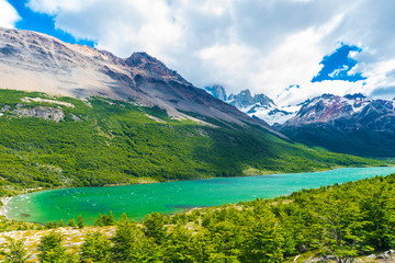 Fototapeta na wymiar Lagunas Madre e hija lake in Los Glaciares National park in Argentina