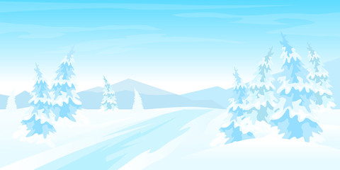 Winter rural landscape