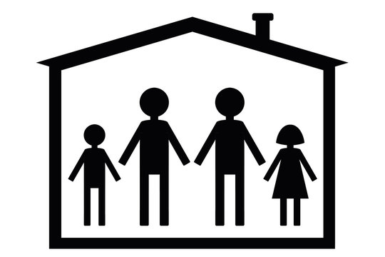 recommend clip art: Familia de hombres homosexuales con hijos en casa