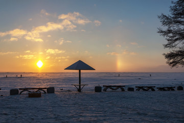 solar halo on the Gulf of Finland