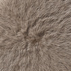 Brown wool rug closeup on a white background. 3D rendering