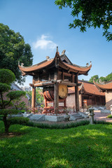 Square building hold a big sacred drum at The Temple of Literature (Van Mieu), the first national university in Hanoi