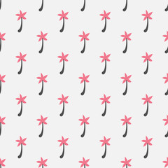 Seamless pattern with palms. Polka dot style.