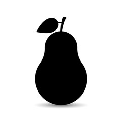 Pear icon vector. Pear silhouette sign isolated on white.