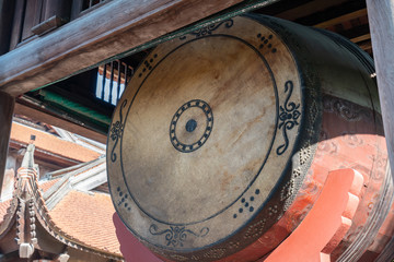 Big sacred drum at The Temple of Literature (Van Mieu), the first national university in Hanoi