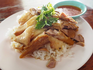 Duck rice in the Thai food shop