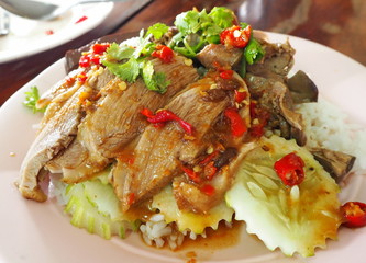 Duck rice in the Thai food shop