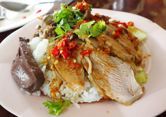 Duck rice in the Thai food shop