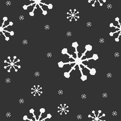 Seamless Winter Snowy Background filed with snow and snowflakes.
