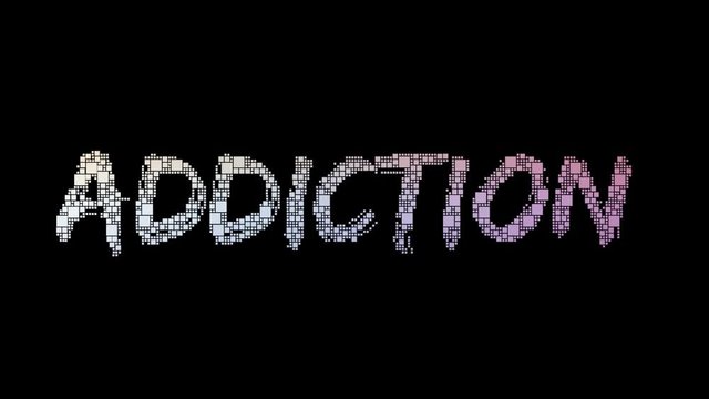 Nicotine Addiction Pixelated Text Warping Looping Boxes With Glitch Effect