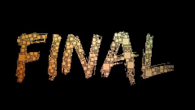 Cup Final Pixelated Text Changing Looping Pixels With Glitch Effect