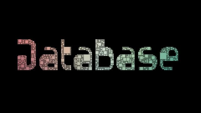 Electronic Database Pixelated Text Changing Looping Squares With Glitch Effect