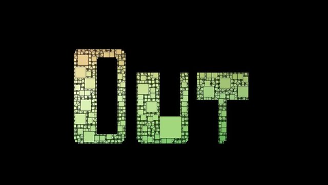 Coming Out Pixelated Text Changing Looping Pixels With Glitch Effect