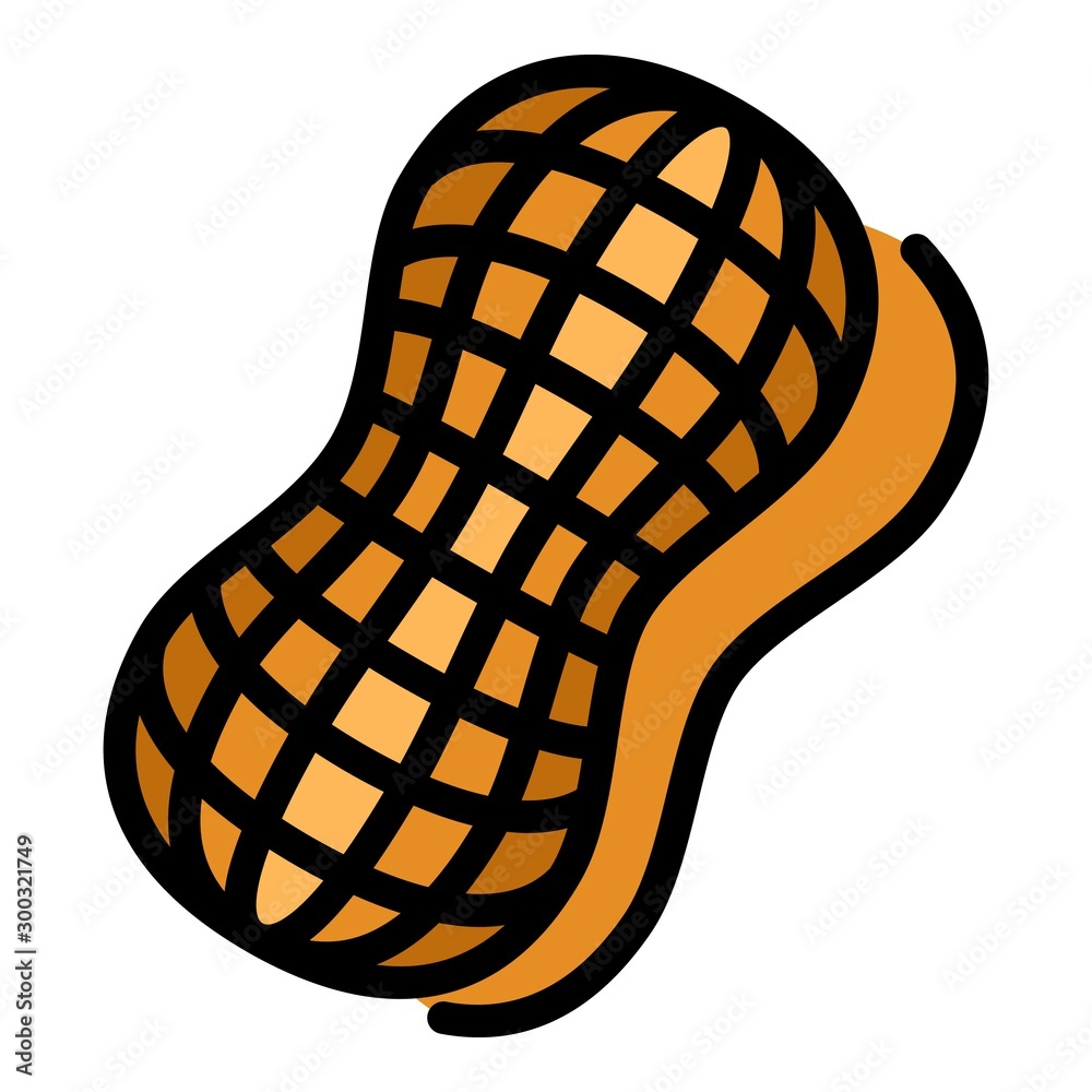 Poster shell peanut icon. outline shell peanut vector icon for web design isolated on white background