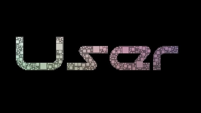 Power User Pixelated Text Morphing Looping Grid With Glitch Effect